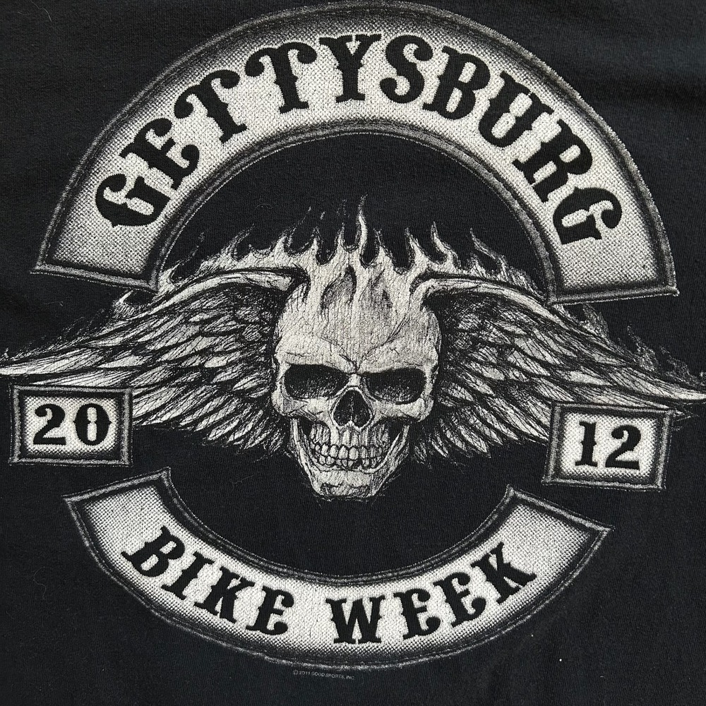 Gettysburg Bike Week 2012 Biker Long Sleeve Shirt Sz L - Picture 4 of 7